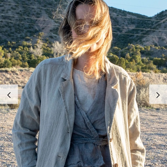 Homefrock button linen walking coat dry women’s size medium - Picture 3 of 10